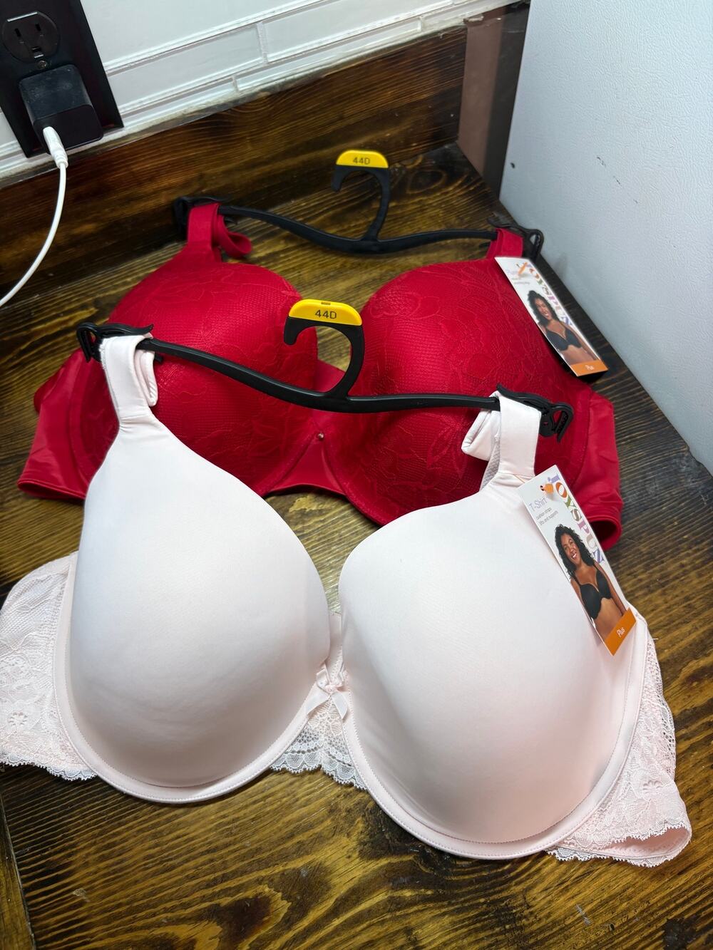 Joyspun Red And Pink Bras 44D
